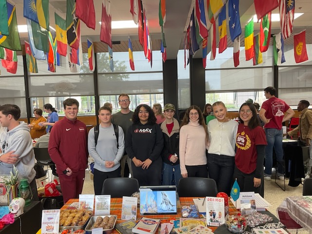 Russian students at the Language and Culture Connections Fair at the Union. Russian students at the Language and Culture Connections Fair at the Union.