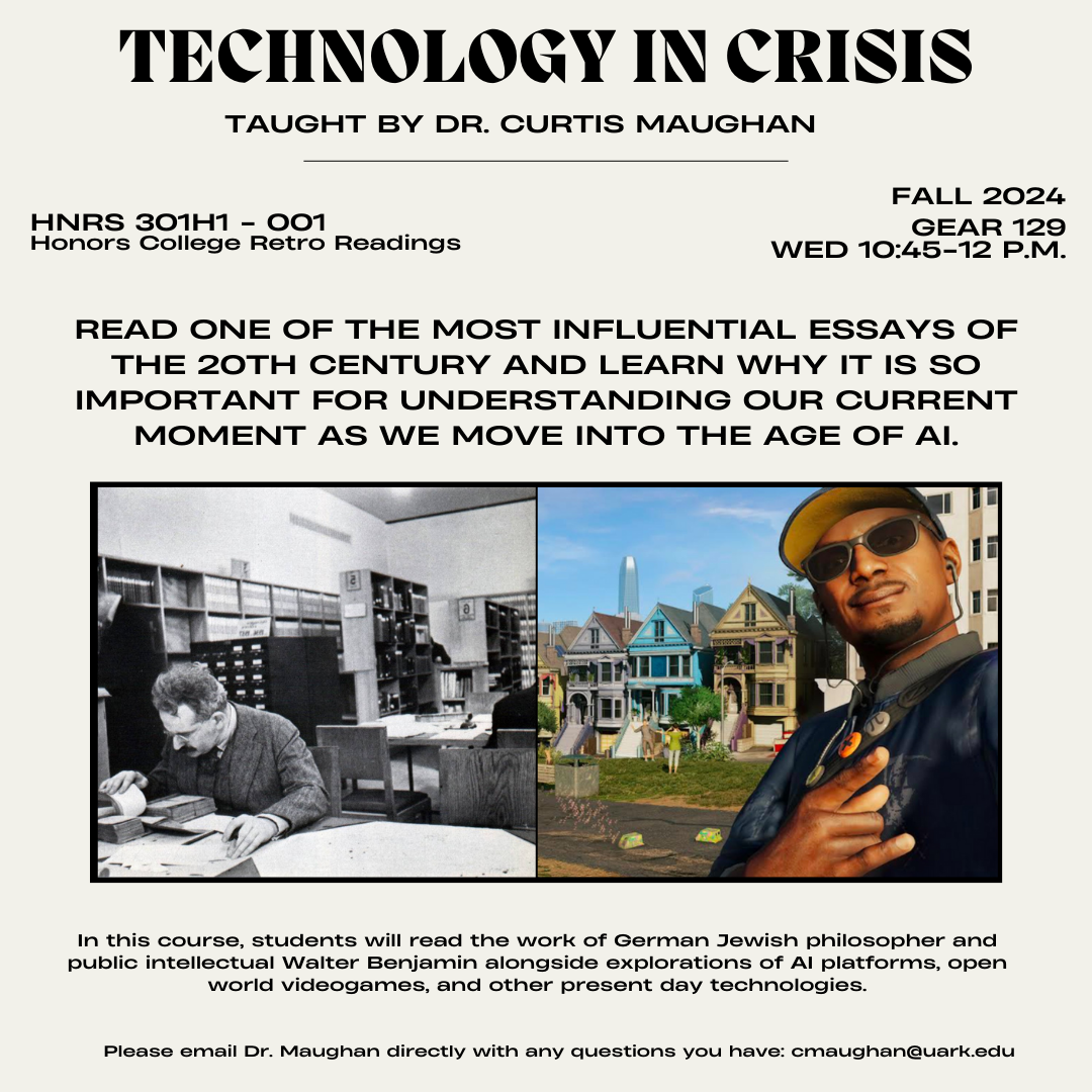 Technology in Crisis Honors Retro Reading poster.