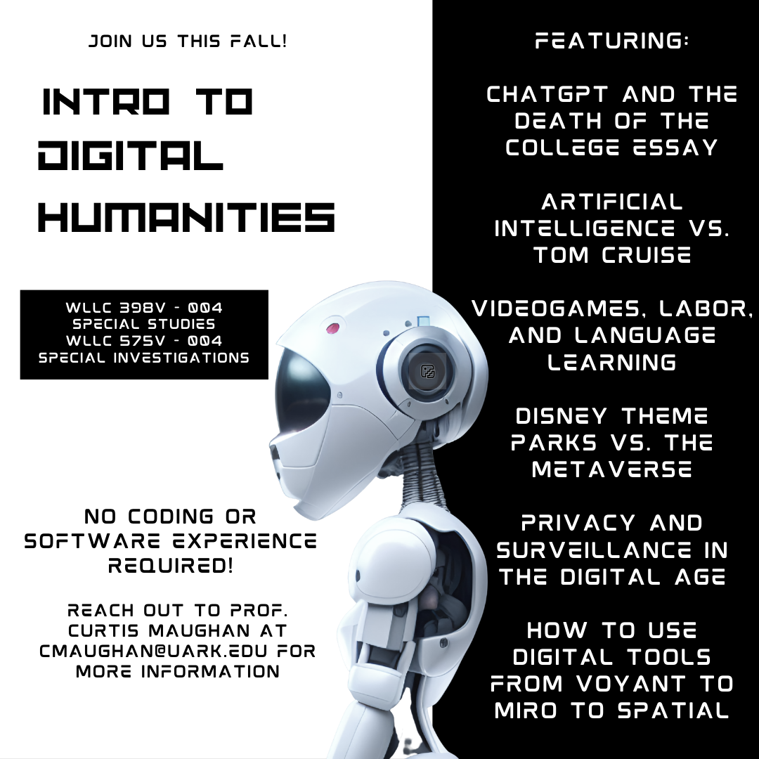 Introduction to Digital Humanities course poster.